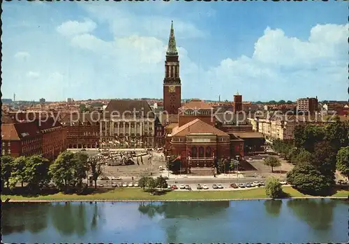 Kiel Kleiner Kiel mit Blick auf Rathaus und Stadt Kat. Kiel