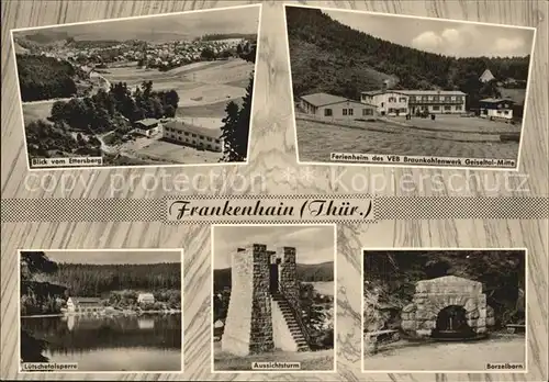 Frankenhain Thueringen Ferienheim Braunkohlenwerk Geiseltal Mitte Borzelborn Aussichtsturm Kat. Frankenhain Thueringen