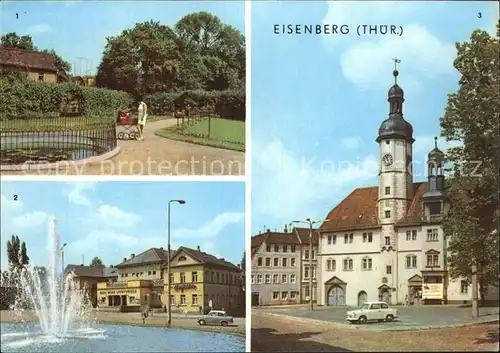 Eisenberg Thueringen Schlossgarten Platz der Republik Rathaus Kat. Eisenberg