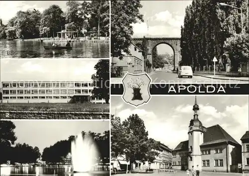 Apolda Politechnische Oberschule Rathaus Viadukt  Kat. Apolda