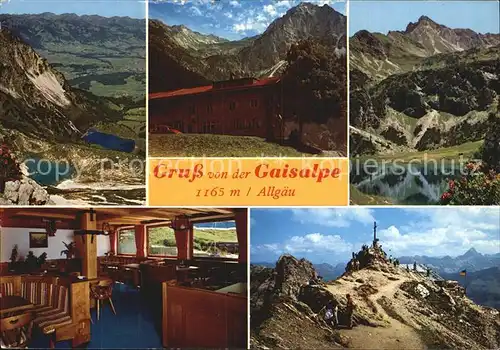 Oberstdorf Gaisalpe Berggasthof Gaststube Gipfelblick Panorama Kat. Oberstdorf