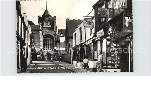 Rye East Sussex Lion Street and Parish Church of St Mary Kat. East Sussex