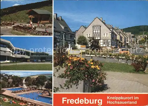 Fredeburg Schmallenberg Anlagen Sanatorium Strassenpartie Schwimmbad