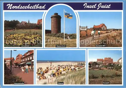 Insel Juist Janusplatz Wasserturm Domaene Bill Strandstrasse Strand Kurpark Kat. Norderney