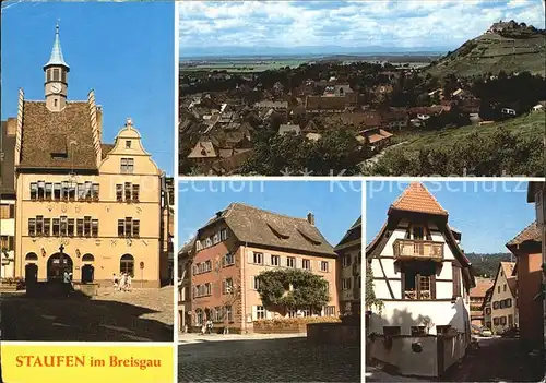 Staufen Breisgau Rathaus Brunnen Panorama Markt Fachwerkhaus Kat. Staufen im Breisgau