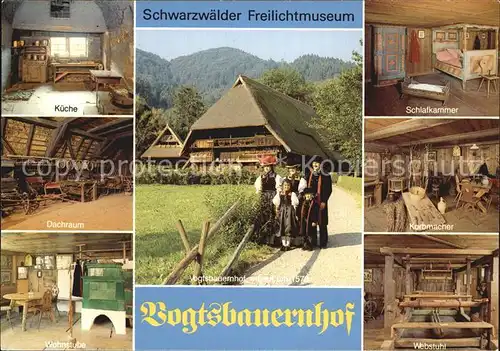 Gutach Schwarzwald Freilichtmuseum Kueche Dachraum Wohnstube Schlafkammer Korbmacher Webstuhl Vogtsbauernhof Kat. Gutach