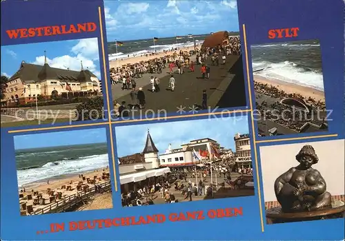 Westerland Sylt Strand Promenade Dorfplatz Musikpavillon Brunnen Kat. Westerland