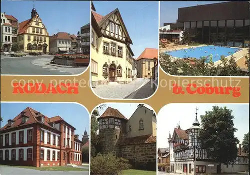 Rodach Coburg Marktplatz Brunnen Schwimmbad Teilansichten Kat. Bad Rodach