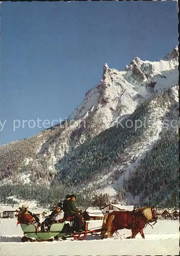 Mittenwald Bayern Pferdeschlitten Karwendelgebirge Kat. Mittenwald