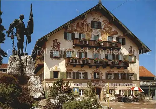 Kochel See Schmied von Kochel Denkmal Gasthof zur Post Kat. Kochel a.See