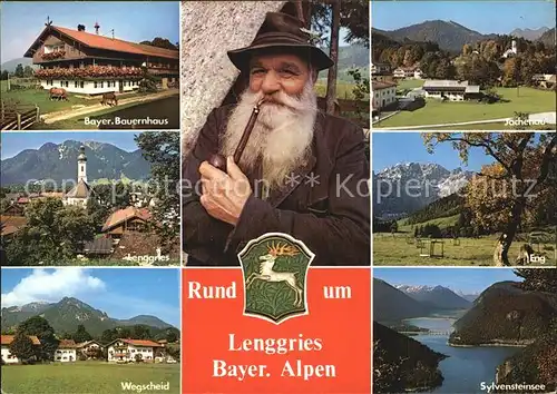 Lenggries Sylvensteinsee Bayerisches Bauernhaus Wegscheid Kat. Lenggries