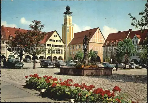 Freudenstadt Marktplatz Rathaus Neptun Brunnen Kat. Freudenstadt