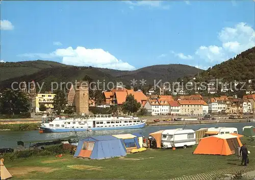 Eberbach Neckar Campingplatz Ausflugsdampfer Kat. Eberbach