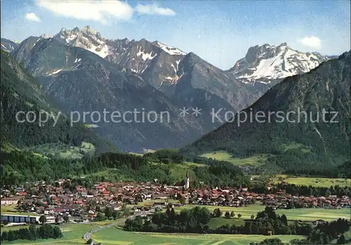 Oberstdorf Fliegeraufnahme mit Kratzer Kat. Oberstdorf