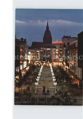 Hannover Blick in die abendliche Bahnhofstrasse Marktkirche Kat. Hannover