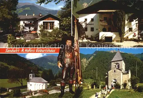 St Leonhard Passeier Sandwirt A. Hofers Geburtshaus Kapelle Kirche Kat. St Leonhard in Passeier Suedtirol