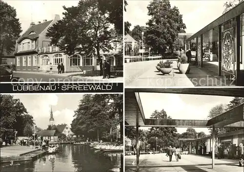 Luebbenau Spreewald HO Gaststaette Zum gruenen Strand der Spree Hafen Kat. Luebbenau