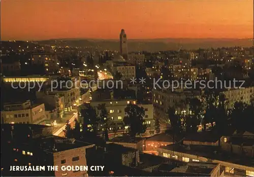 Jerusalem Yerushalayim Partial view at night Kat. Israel