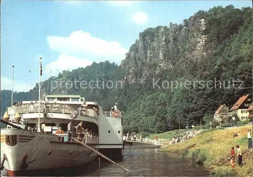 Rathen Saechsische Schweiz Dampferanlegestelle Elbe Kat. Rathen Sachsen