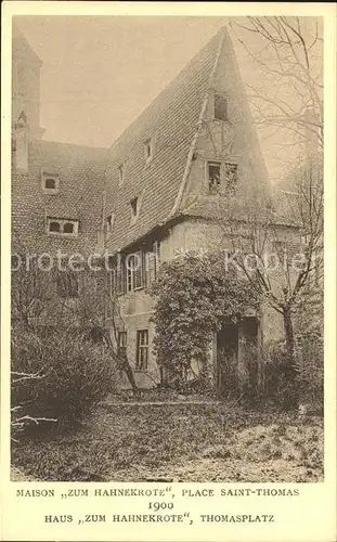 Strassburg Elsass Haus zum Hahnekrote Thomasplatz Kat. Strasbourg