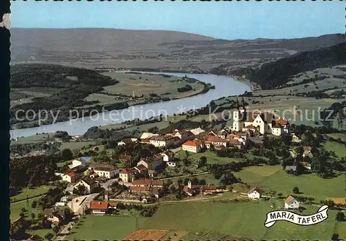 Maria Taferl Wallfahrtsort ueber dem Donautal Fliegeraufnahme Kat. Maria Taferl Donau