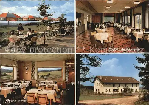 Siedelsbrunn Cafe Pension Maienhof Terrasse Restaurant Jaegerzimmer Kat. Wald Michelbach