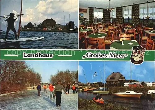 Bedekaspel Restaurant Landhaus Grosses Meer Windsurfen Segelboot Eislaufen Kat. Suedbrookmerland