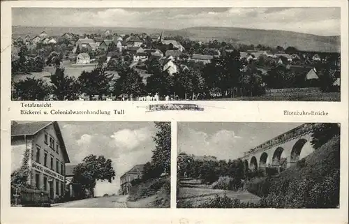 Eiweiler Baeckerei und Colonialwarenhandlung Tull Eisenbahn-Bruecke / Heusweiler /Saarbruecken Stadtkreis