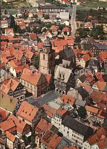 Alsfeld Fliegeraufnahme Rathaus Walpurgiskirche und Weinhaus Kat. Alsfeld