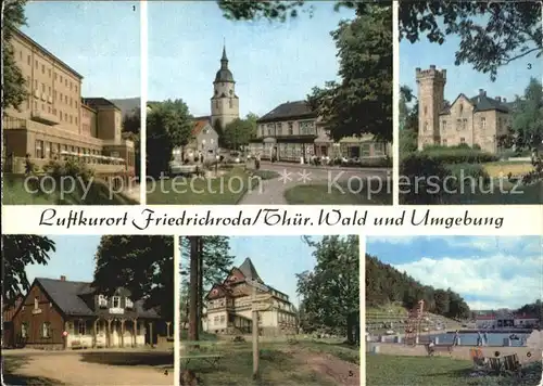 Friedrichroda FDGB Heim Walter Ulbricht Kurpark Schloss Reinhardsbrunn Spiessberghaus Schwimmbad Kat. Friedrichroda