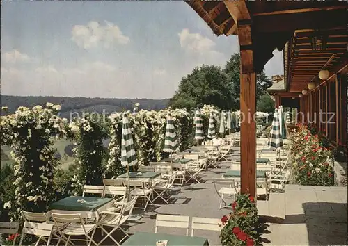 Langenburg Wuerttemberg Schlosscafe im Rosengarten Kat. Langenburg