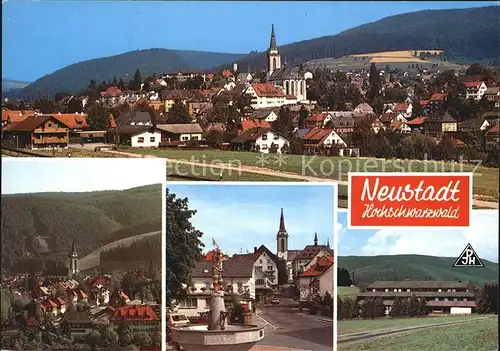 Neustadt Schwarzwald Brunnen Kirche Panorama