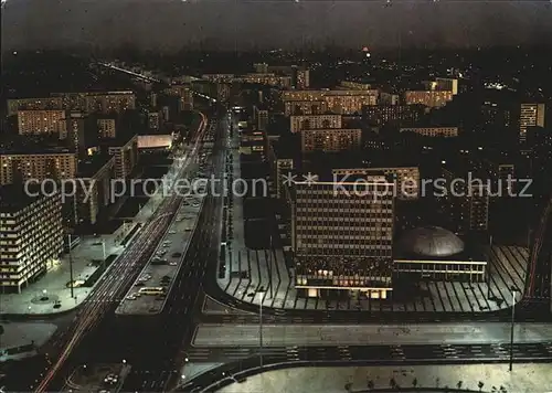 Berlin Karl Marx Alle bei Nacht Kat. Berlin