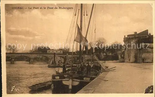 Cognac Hafen Saint Jacques Bruecke Kat. Cognac