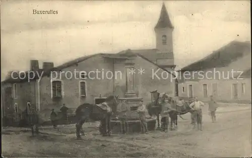 Buxerulles Pferde Kirche Brunnen Kat. Buxieres sous les Cotes