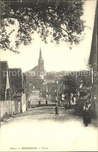 Mietesheim Strassenpartie mit Blick zur Kirche Kat. Mietesheim