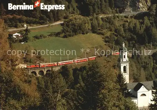 Rhaetische Bahn Bernina Express Tiefencastel Kat. Eisenbahn