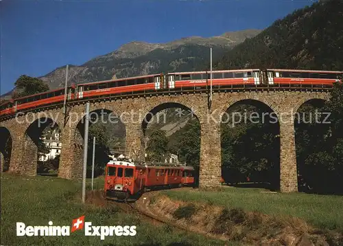 Rhaetische Bahn Bernina Express Kehrviadukt Brusio Kat. Eisenbahn
