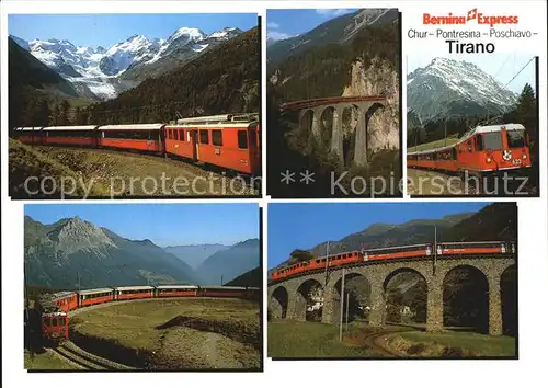 Rhaetische Bahn Bernina Express Morteratsch Landwasser Viadukt Alp Gruem Kat. Eisenbahn