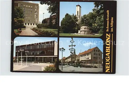 Neugablonz Teilansichten Kirche Park Kat. Kaufbeuren