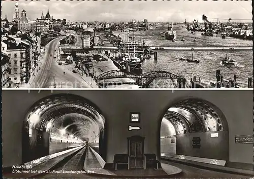 Hamburg Elbtunnel Fliegeraufnahme Hafen Kat. Hamburg