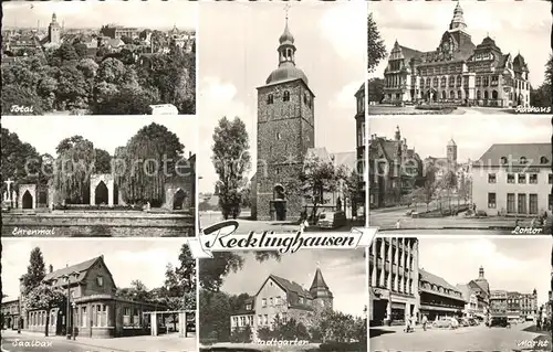 Recklinghausen Westfalen Lohtor Rathaus Saalbau Ehrenmal  Kat. Recklinghausen