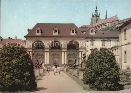 Praha Prahy Prague Burg vom Waldsteingarten aus Kat. Praha