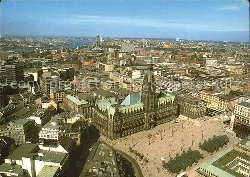 Hamburg Fliegeraufnahme mit Rathaus Kat. Hamburg