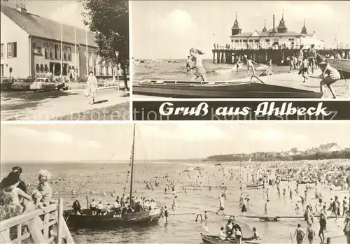 Ahlbeck Ostseebad Strand Seebruecke Platz Kat. Heringsdorf Insel Usedom