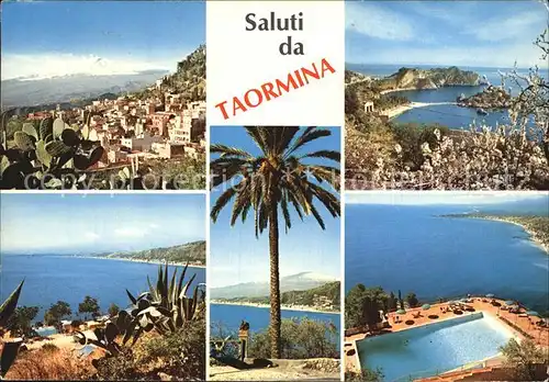 Taormina Sizilien Teilansichten Panorama Schwimmbad Kat. 