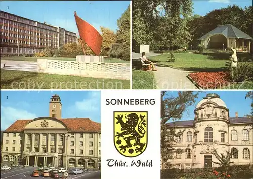 Sonneberg Thueringen Ehrenmal an der Karl Marx Strasse Stadtpark Rathaus Spielzeugmuseum  Kat. Sonneberg