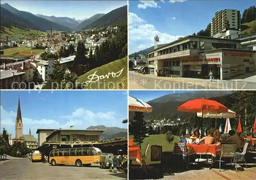 Davos GR Teilansicht Parsenn Bahn Busbahnhof Terrasse Kat. Davos