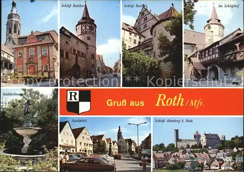 Roth Nuernberg Schloss Ratibor Schlosshof Staedtlerbrunnen Stadtplatz Schloss Abenberg Kat. Roth