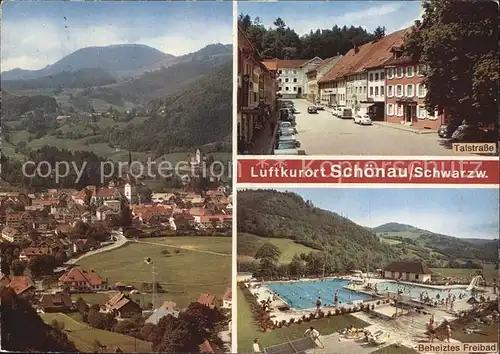 Schoenau Schwarzwald Panorama Talstrasse Freibad Kat. Schoenau im Schwarzwald